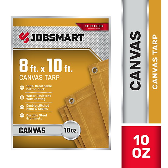 JobSmart 8 ft. x 10 ft. Canvas Tarp, Yellow at Tractor Supply Co