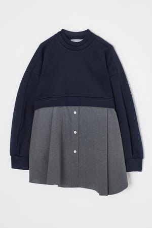 mix knit applique pullover｜M｜Black｜knit wear｜någonstans