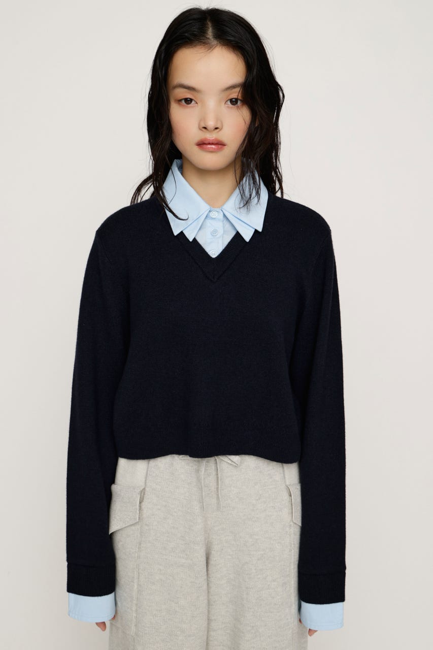 SLY | LAYERED LIKE CROP KNIT トップス (ニット ) |SHEL'TTER WEBSTORE