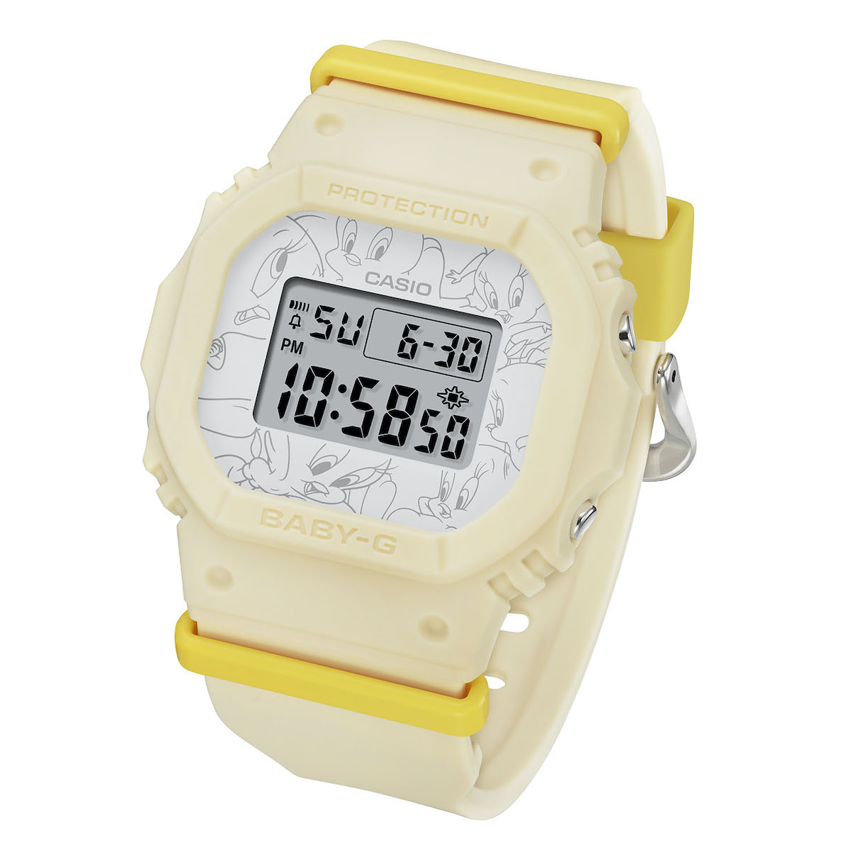 BABY-G」が“トゥイーティー”とコラボ ライト点灯でシルエットが浮かぶ