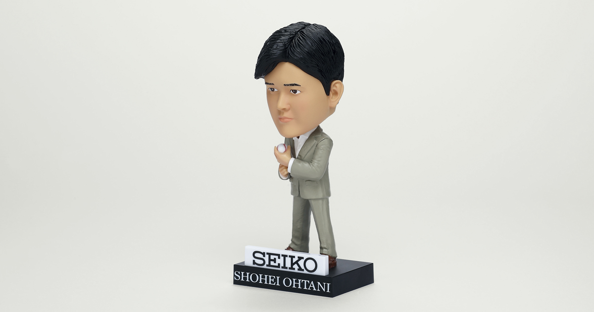 大谷選手のボブルヘッドをプレゼント セイコーのウオッチ購入者にMVP