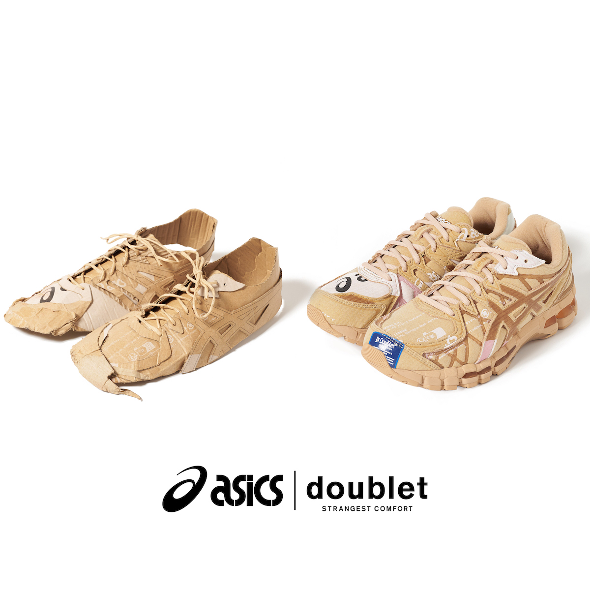 アシックス」と「ダブレット」が初コラボ シューズボックスに着想を得