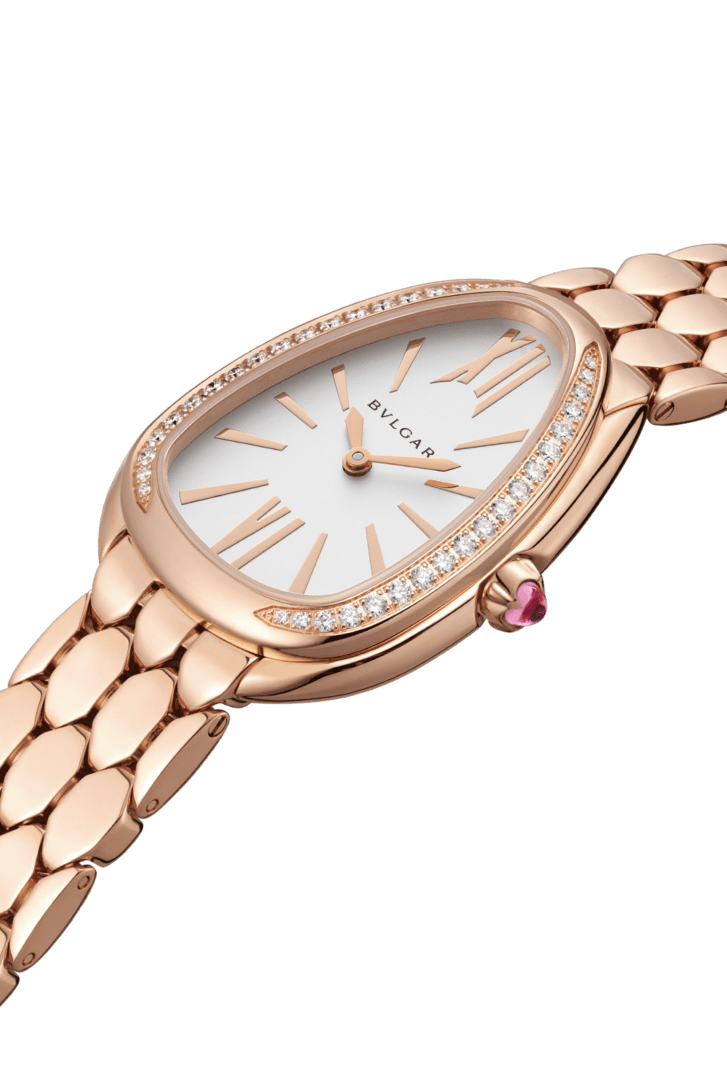 Rose gold Serpenti Seduttori Watch White with Diamonds 103146