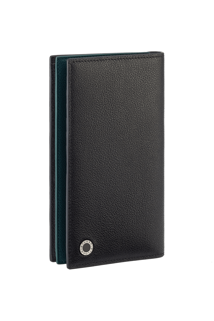 ブラック カーフレザー ブルガリ・ブルガリ マン 二つ折り財布 291156