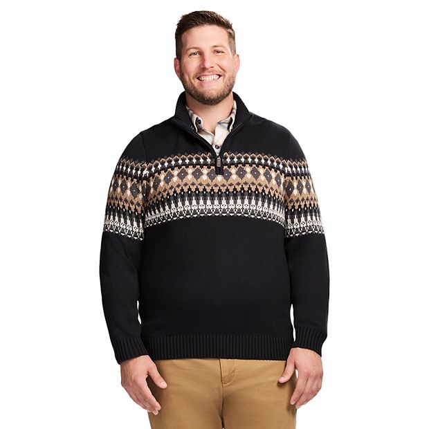 Big & Tall IZOD Holiday Fair Isle Quarter-Zip Sweater