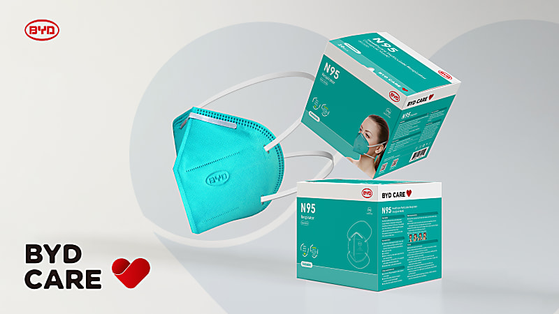 BYD Care Non Medical Disposable N95 Respirator Face Masks Adult