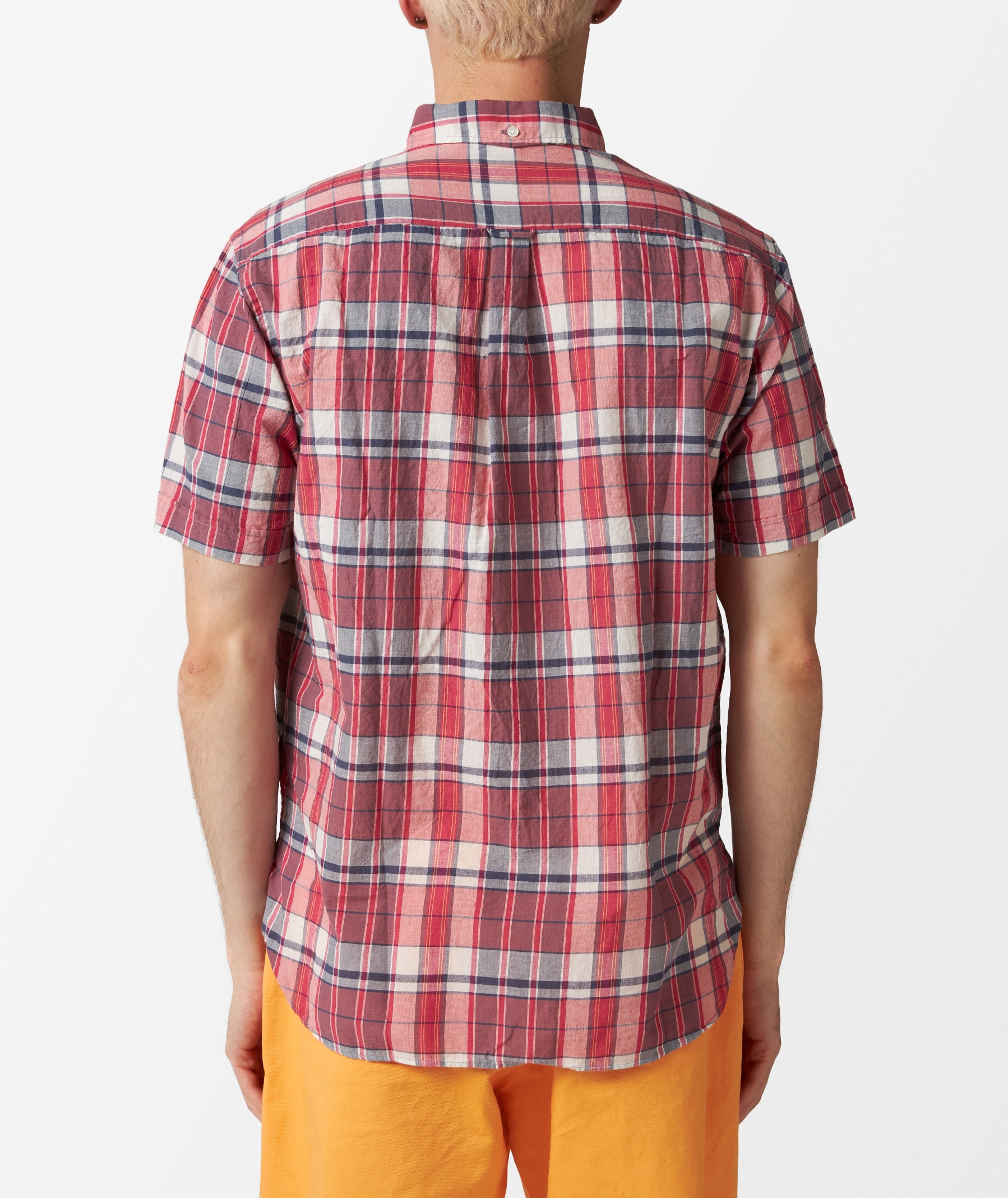 Beams Plus B.D. Madras Short Sleeve Pullover Shirt in Multicolor