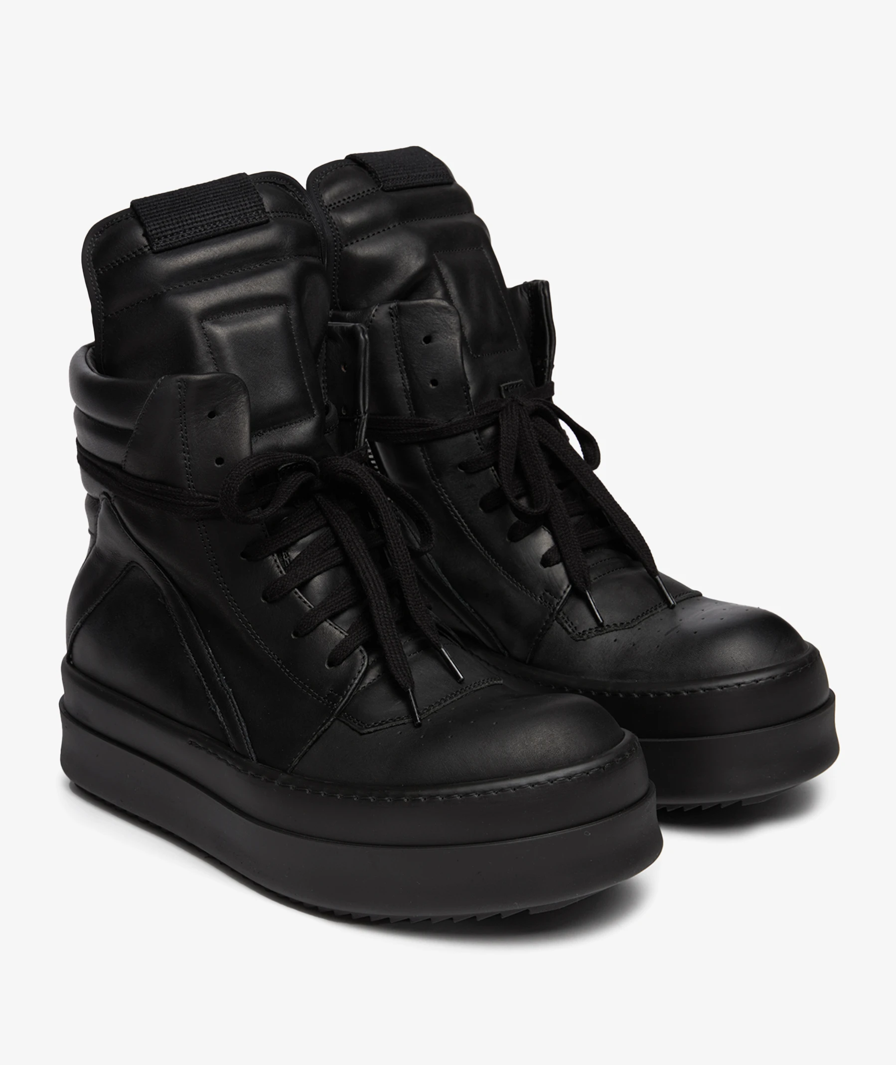 Rick Owens Leather Mega Bumper Geobasket in black | SVD USA