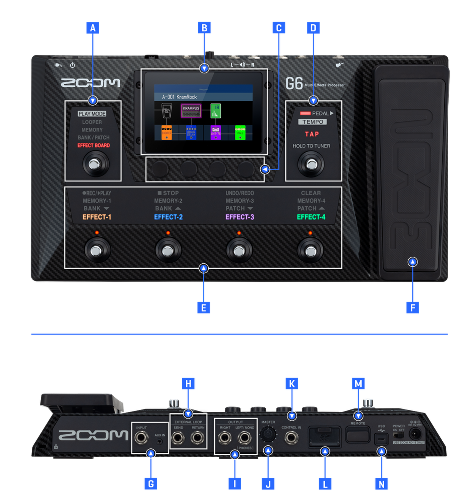 ズーム G6 ZOOM/ズーム G6 Multi-Effects Processor ギター用 マルチ