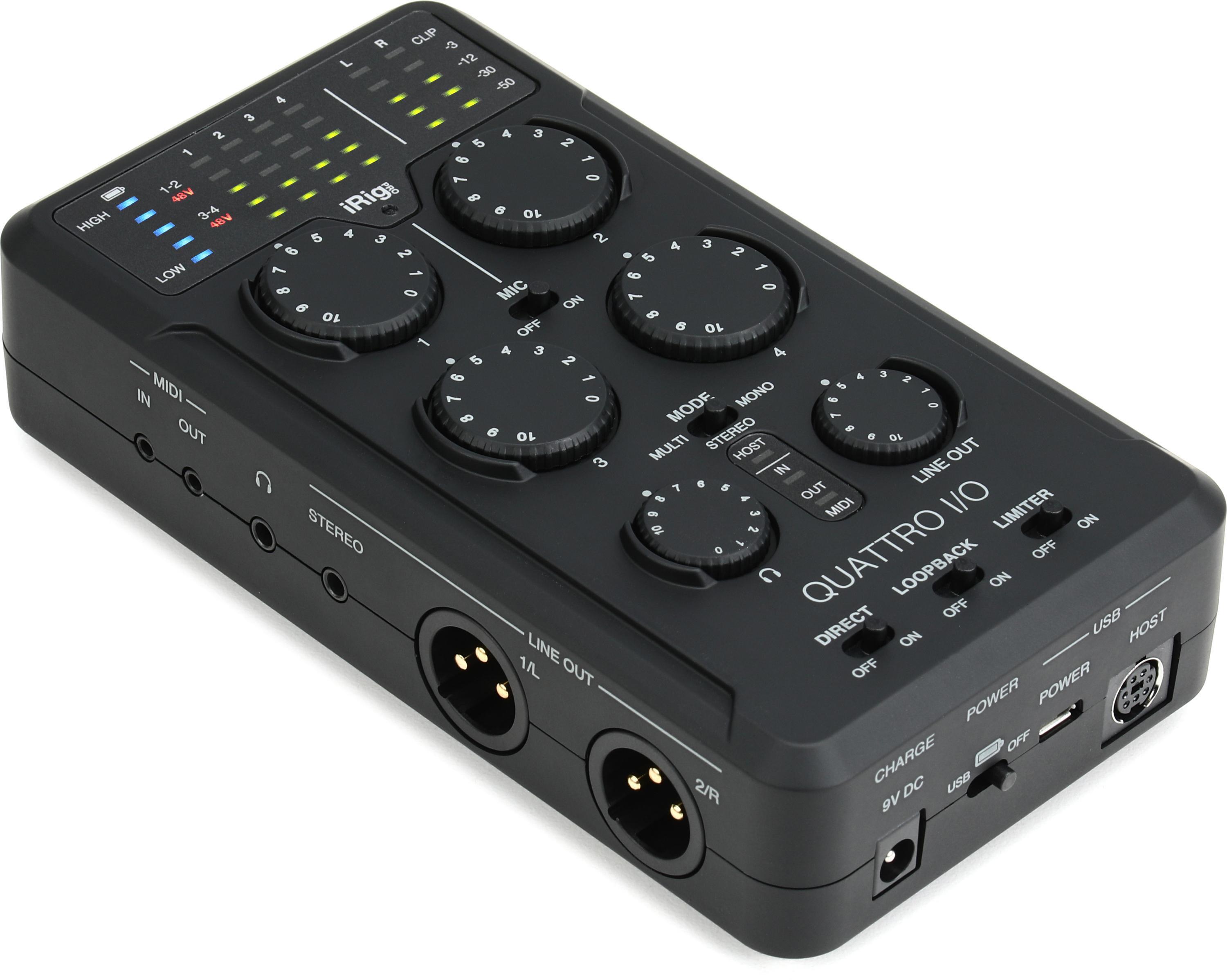 IK Multimedia iRig Pro Quattro I/O 4x2 USB-A Field Recording