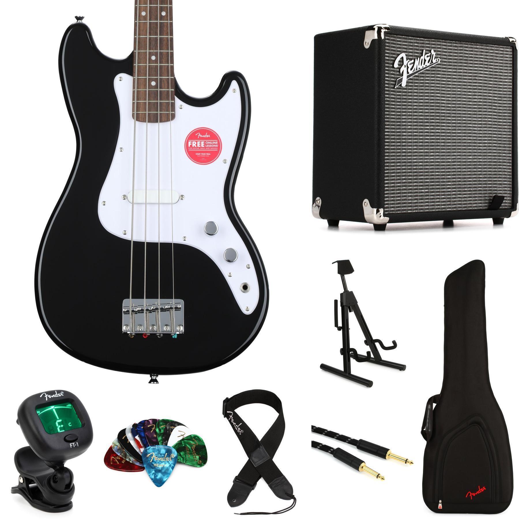Squier Sonic Bronco Bass and Fender Amp Bundle - Black | Sweetwater