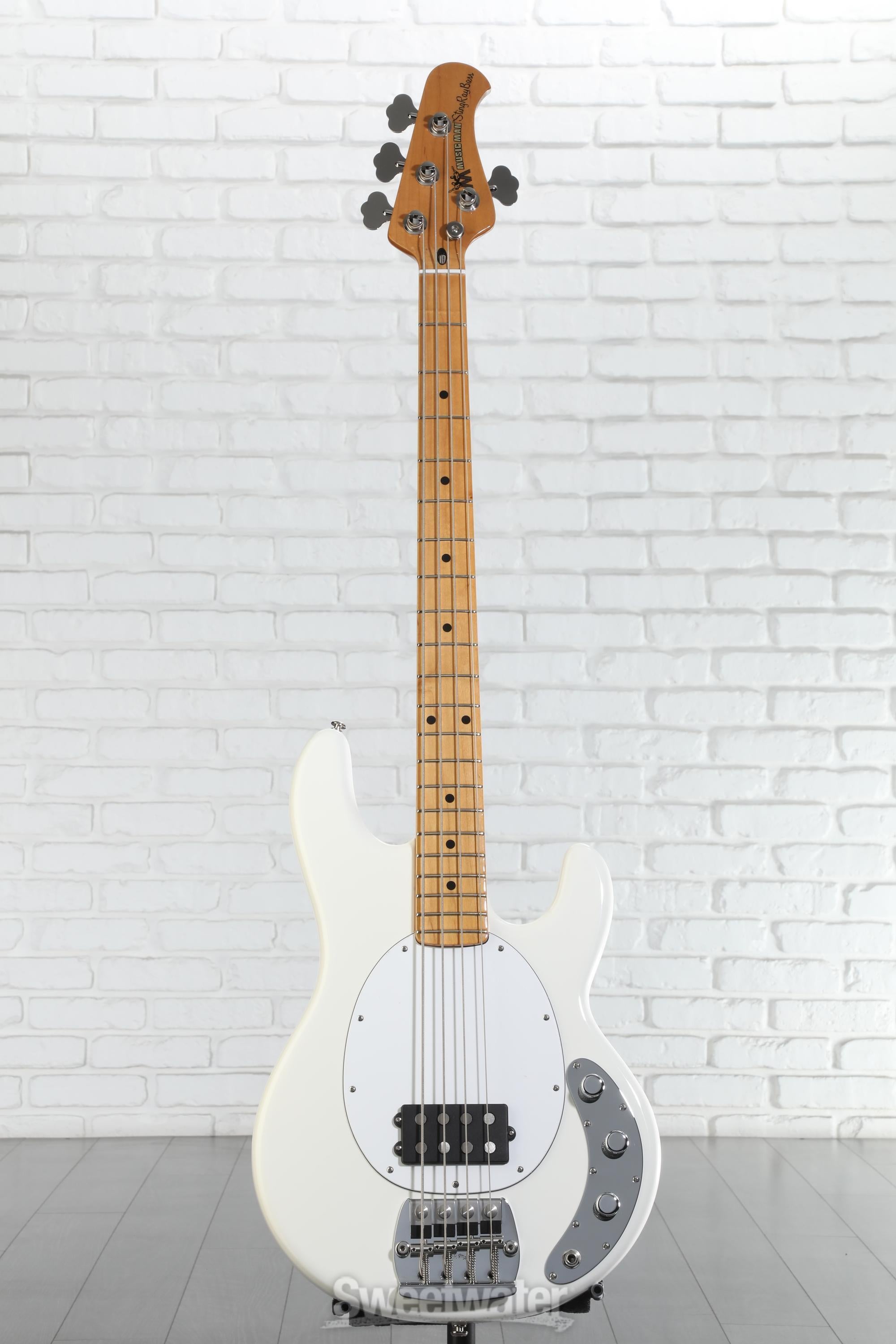 Ernie Ball Music Man Retro '70s StingRay Bass Guitar - White