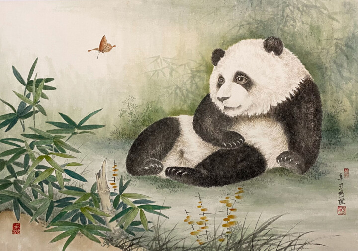 Pnda中国成都大熊猫, 絵画 理 明によって | ArtMajeur