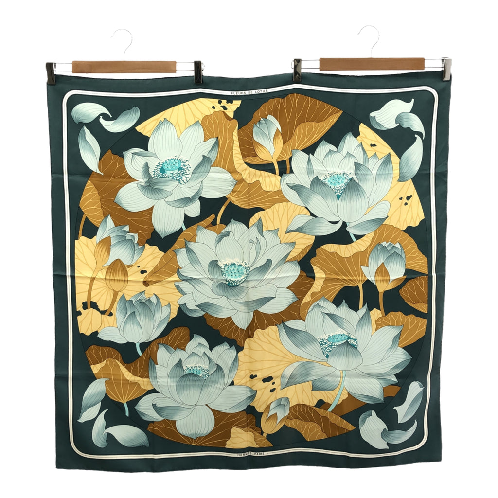 HERMES エルメス カレ90 FLEURS DE LOTUS 蓮の花 シルク スカーフ