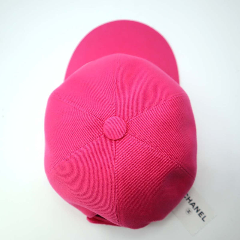未使用 シャネル CHANEL キャップ ピンク キャンバス 帽子 綿100