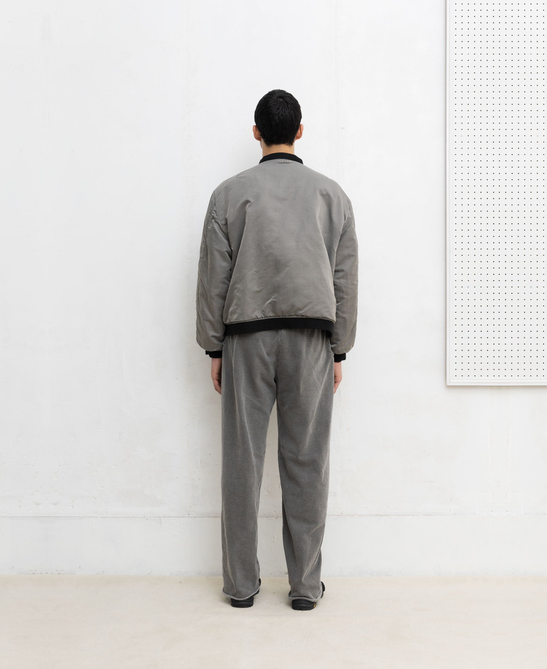 ガーメントダイ ダブルフェイスナイロンボンバージャケット - シルバー