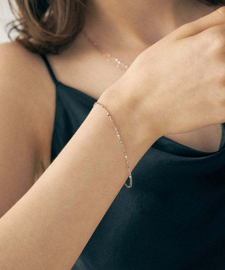 ミストピンク] K10 レイヤード ブレスレット バイカラー（750492