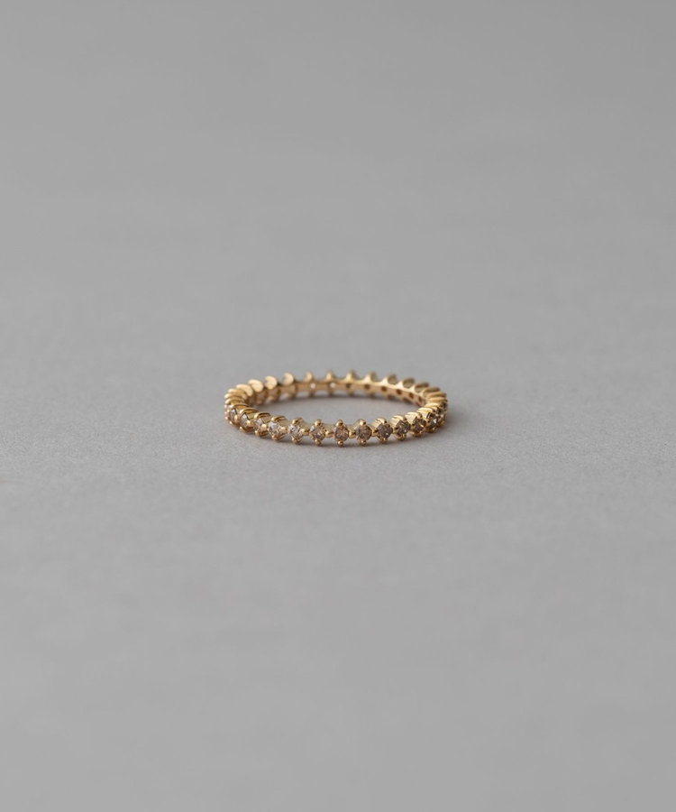 プレイリング] K18YG ブラウンダイヤモンド ピンキーリング（203016