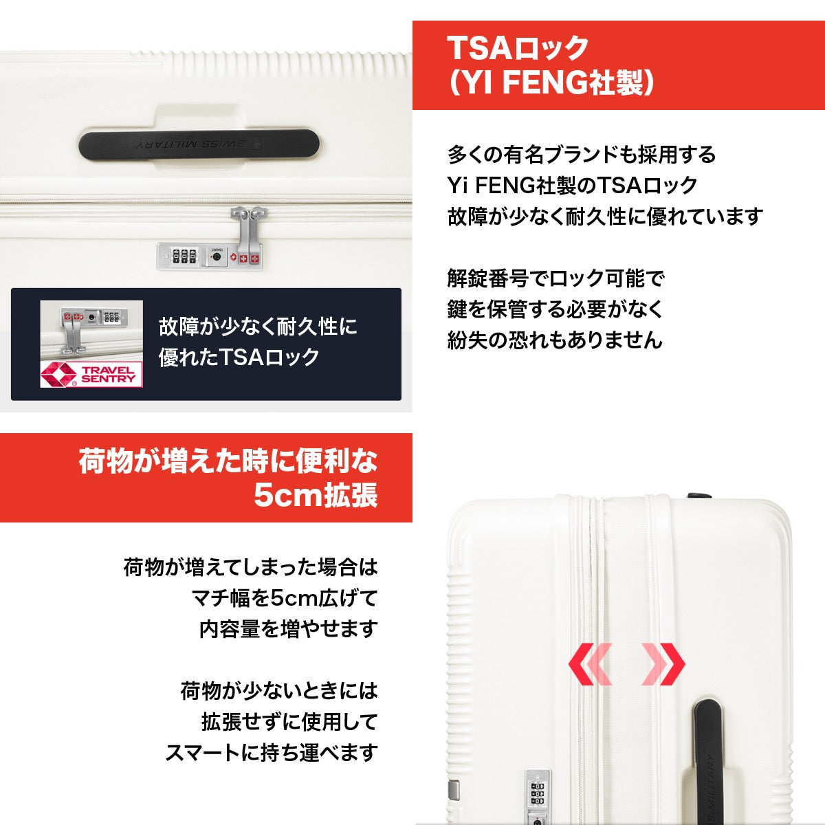 スーツケース SWISS MILITARY Mサイズ 4～6泊 66cm GENESIS(ジェネシス