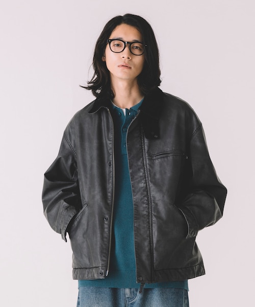 ヴィーガン レザー ワークジャケット/Vegan Leather Work Jacket