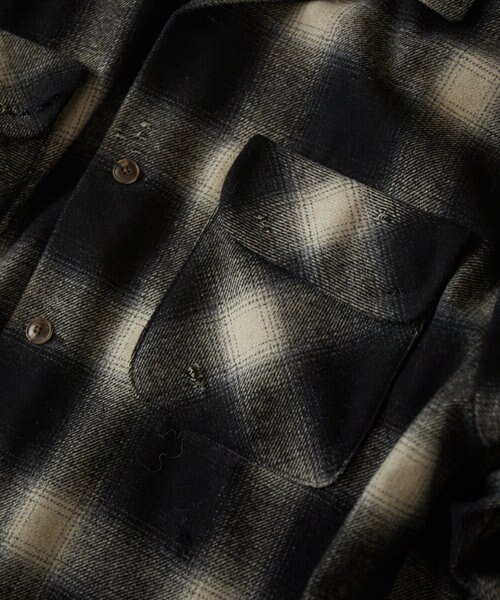 久遠×hxcyyd（エクシード） ダメージオンブレチェックシャツ