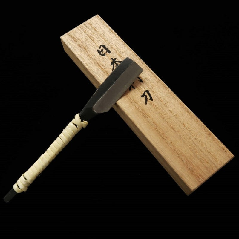 冨田作 日本剃刀 青鋼 藤巻柄 (40mm) – 三浦刃物店 Miura Knives