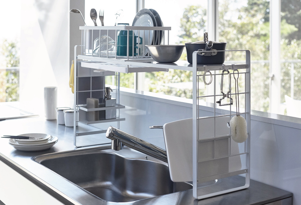 山崎実業 シンク上伸縮システムラック用伸縮バー タワー tower