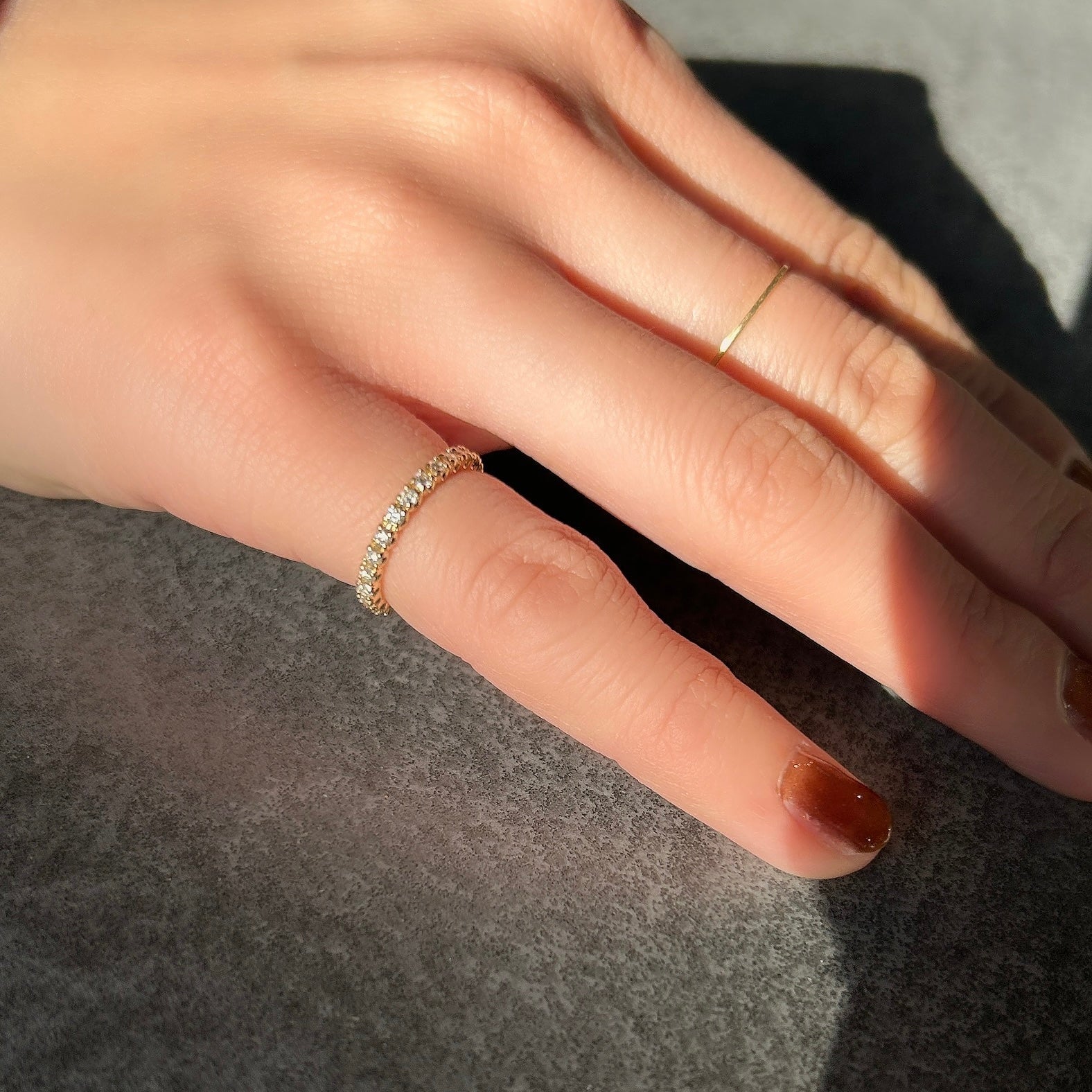 受注生産品】K18ダイヤモンドフルエタニティピンキーリング