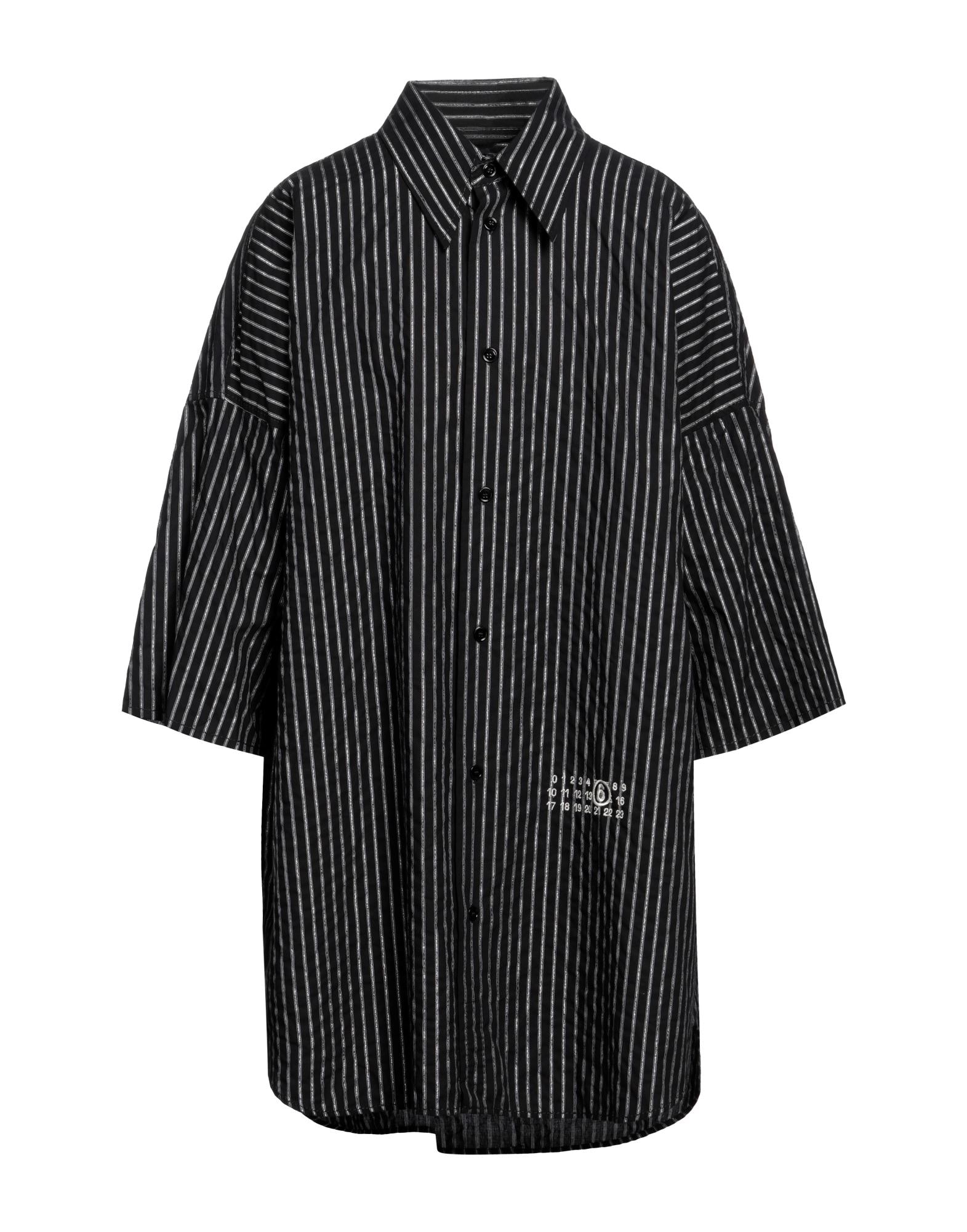 MM6 MAISON MARGIELA シャツ | ストライプ柄シャツ ブラック メンズ | YOOX