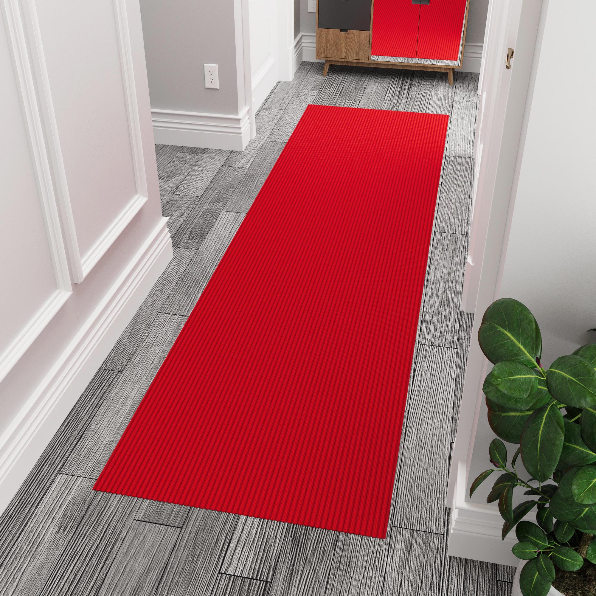 Ottomanson Non-Slip Utility Hallway Runner 3 X 7 (ft) Red Indoor