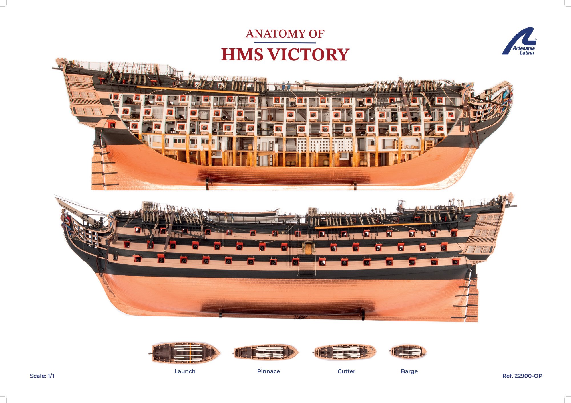 1:84 HMS Victory Trafalgar 1805 – ANATOMY Version - Artesania