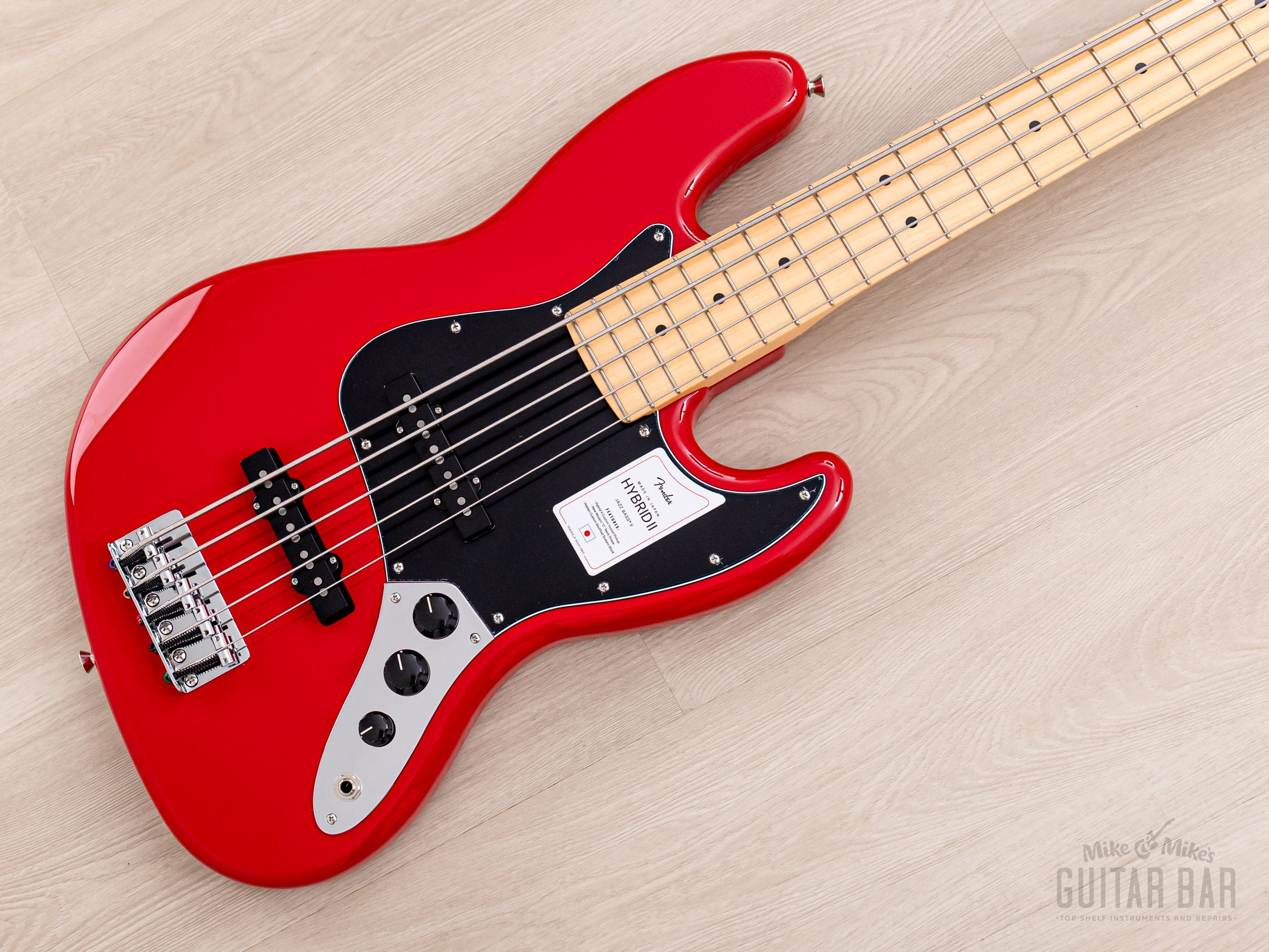 2023 Fender Hybrid II Jazz Bass V 5-String Modena Red, Mint w/ Hangtag