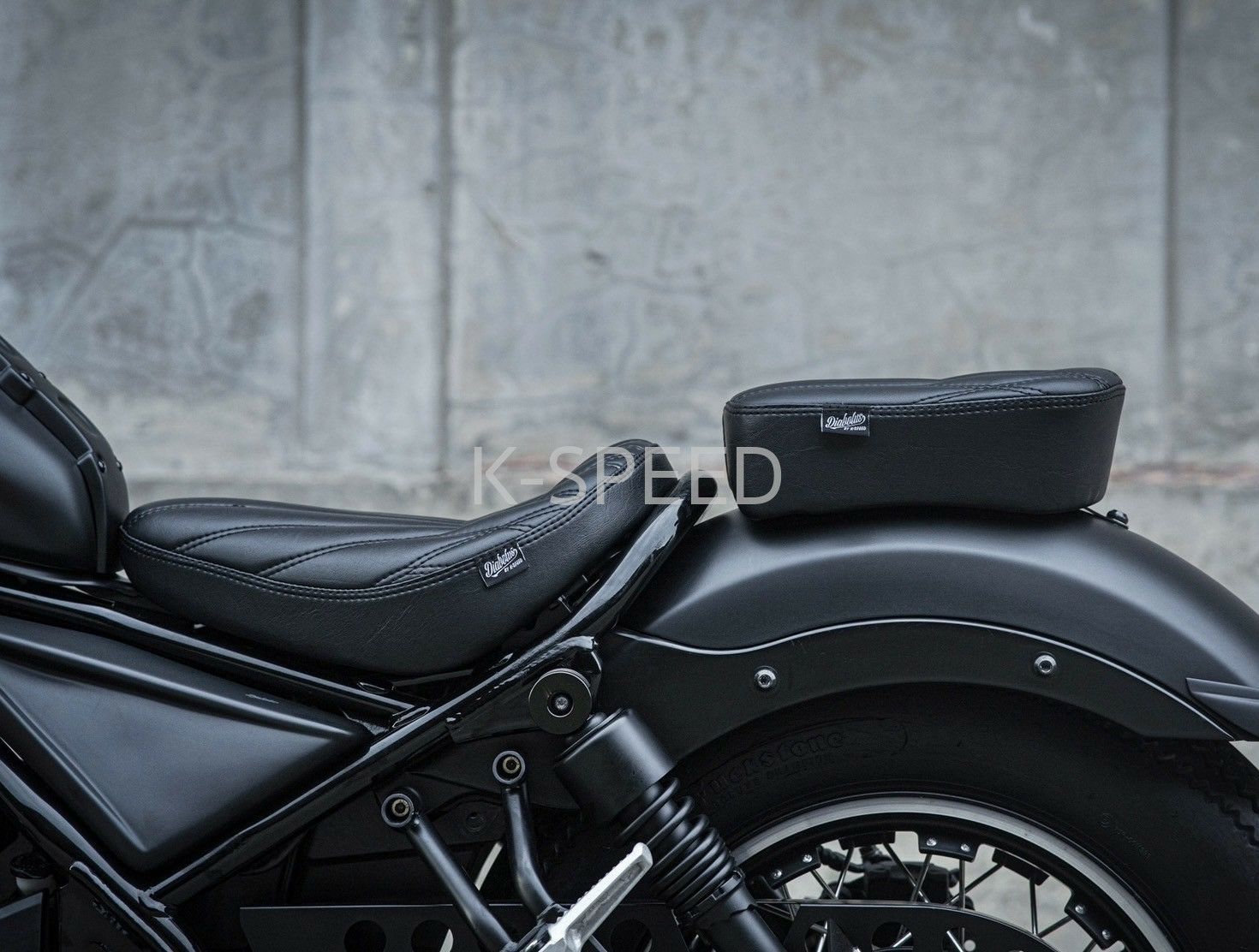 レブル250/500 ダブルシート Diabolus ミックスパターン ブラック K