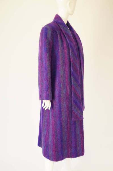 1980s Purple Mohair Coat Jacket - MRS Couture
