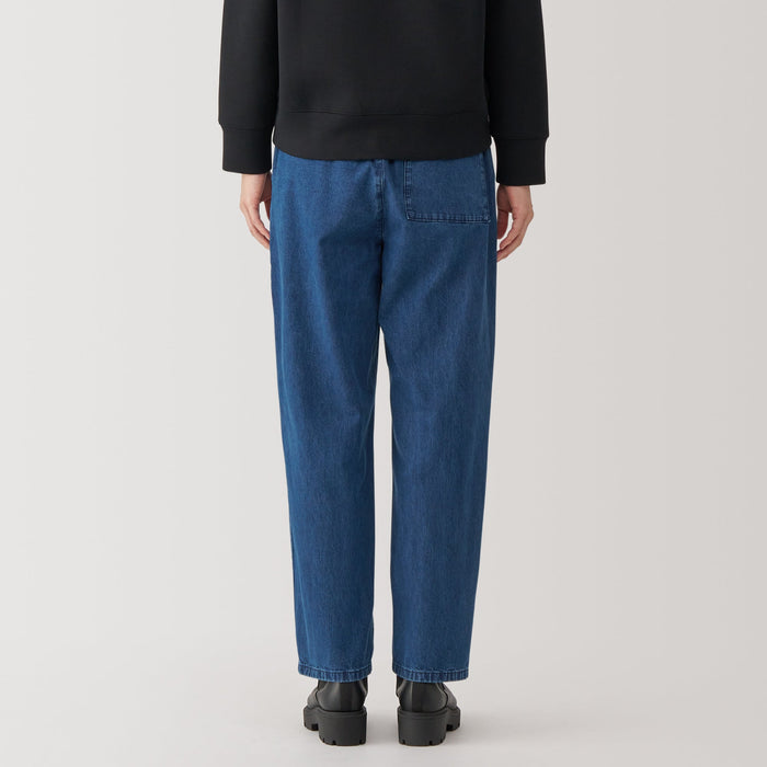 Women's Washed Denim Easy Tapered Pants | Women's Denim | MUJI Canada