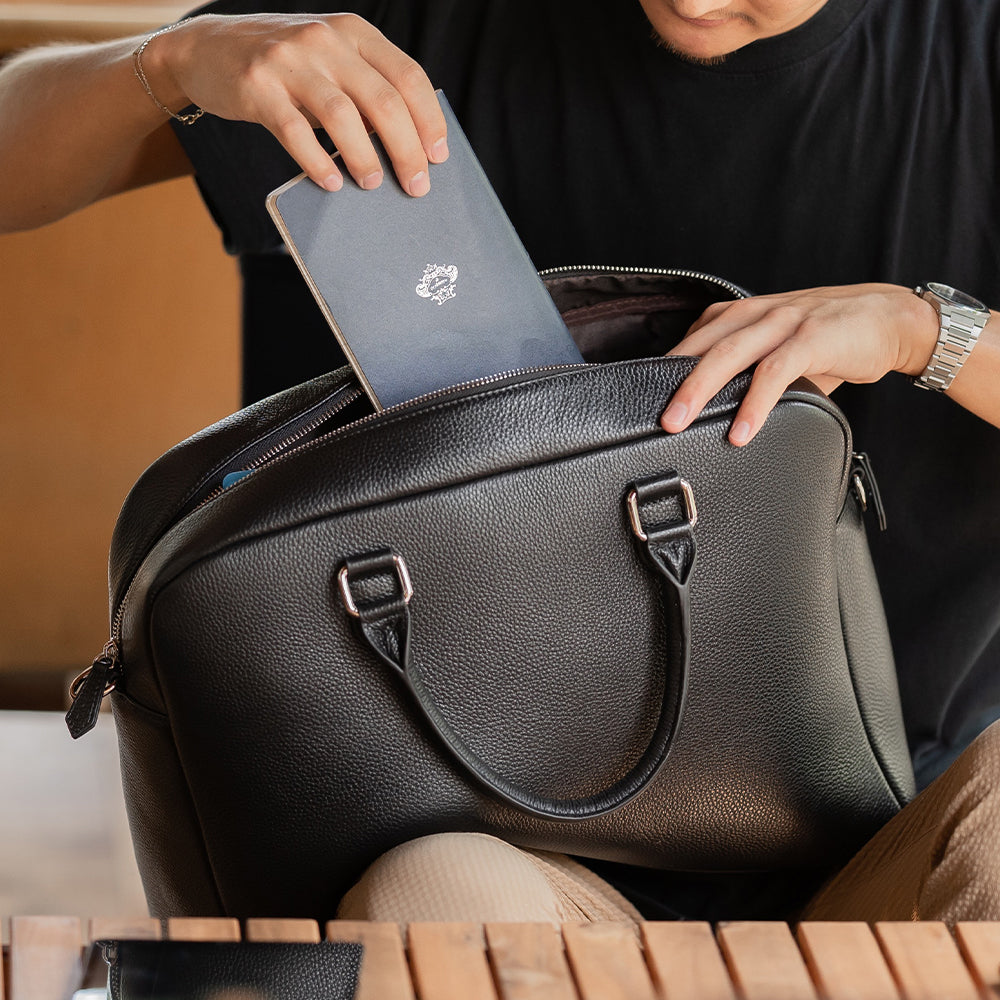 MURA ブリーフケース ビジネスバッグ メンズ 大容量12L 本革