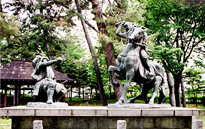 上杉謙信と武田信玄の5回に渡る川中島の戦い ：： 紙本墨書生島足島