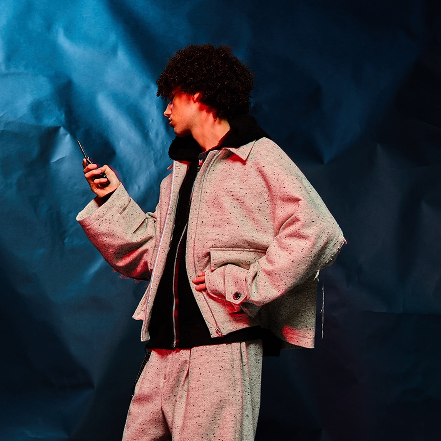 MUZE TURQUOISE LABEL -【OVERSIZED BIG WOOL BLOUSON(WHITE