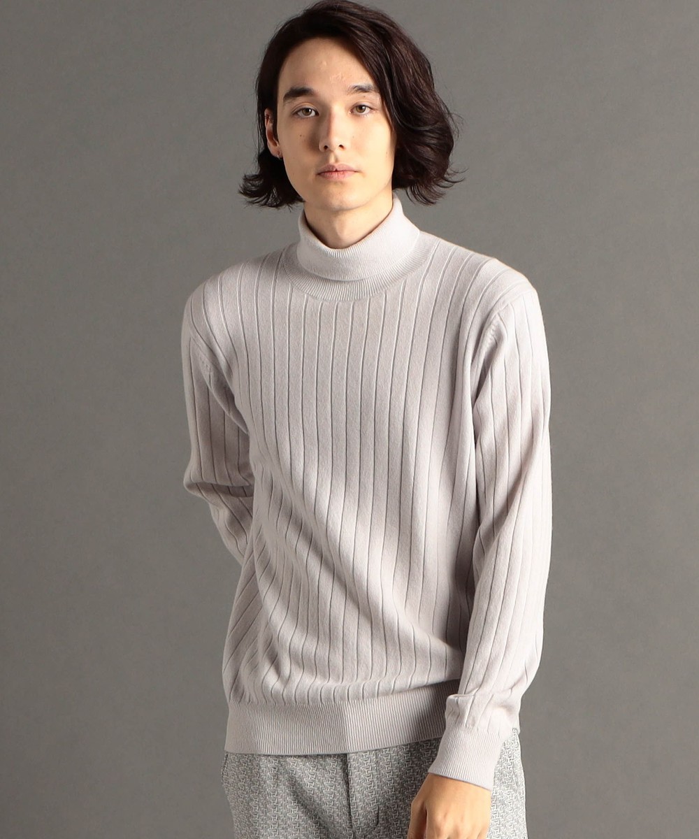 カシミヤ混 ワイドリブ タートルネックニット｜ニット｜ニコル公式通販
