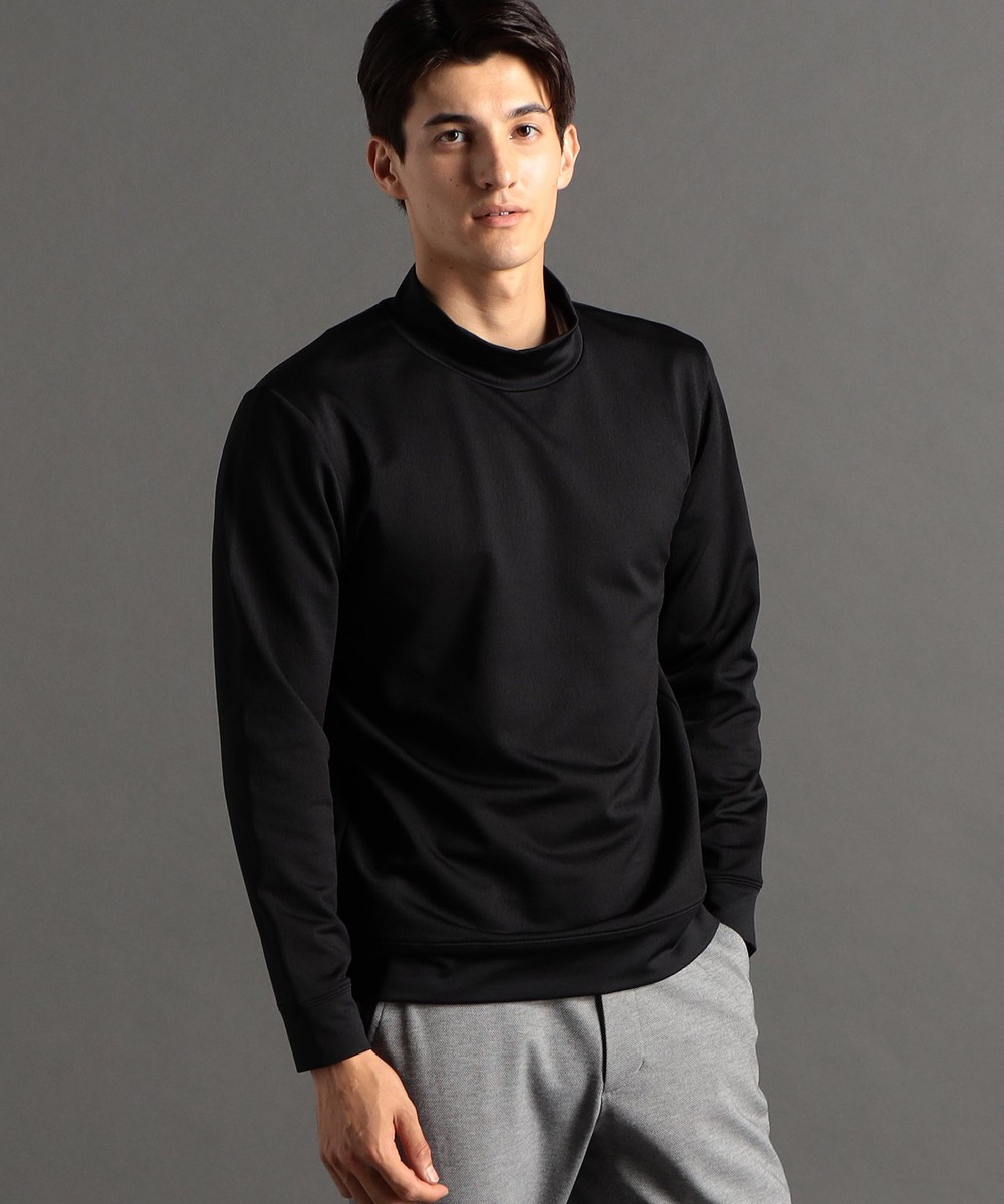 メランジジャカード裏起毛 モックネックプルオーバー｜カットソー