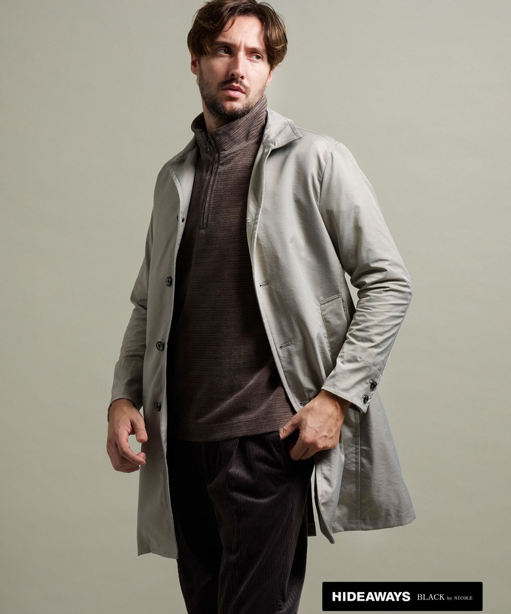 HIDEAWAYS BLACK】ベストライナー付きステンカラーコート｜ステン