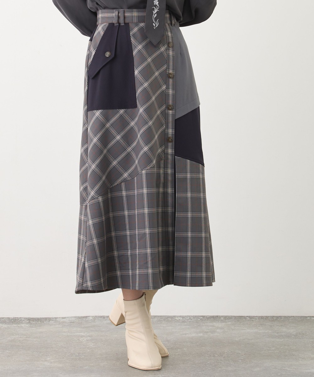 アシンメトリーバイカラースカート｜その他スカート｜ニコル公式通販