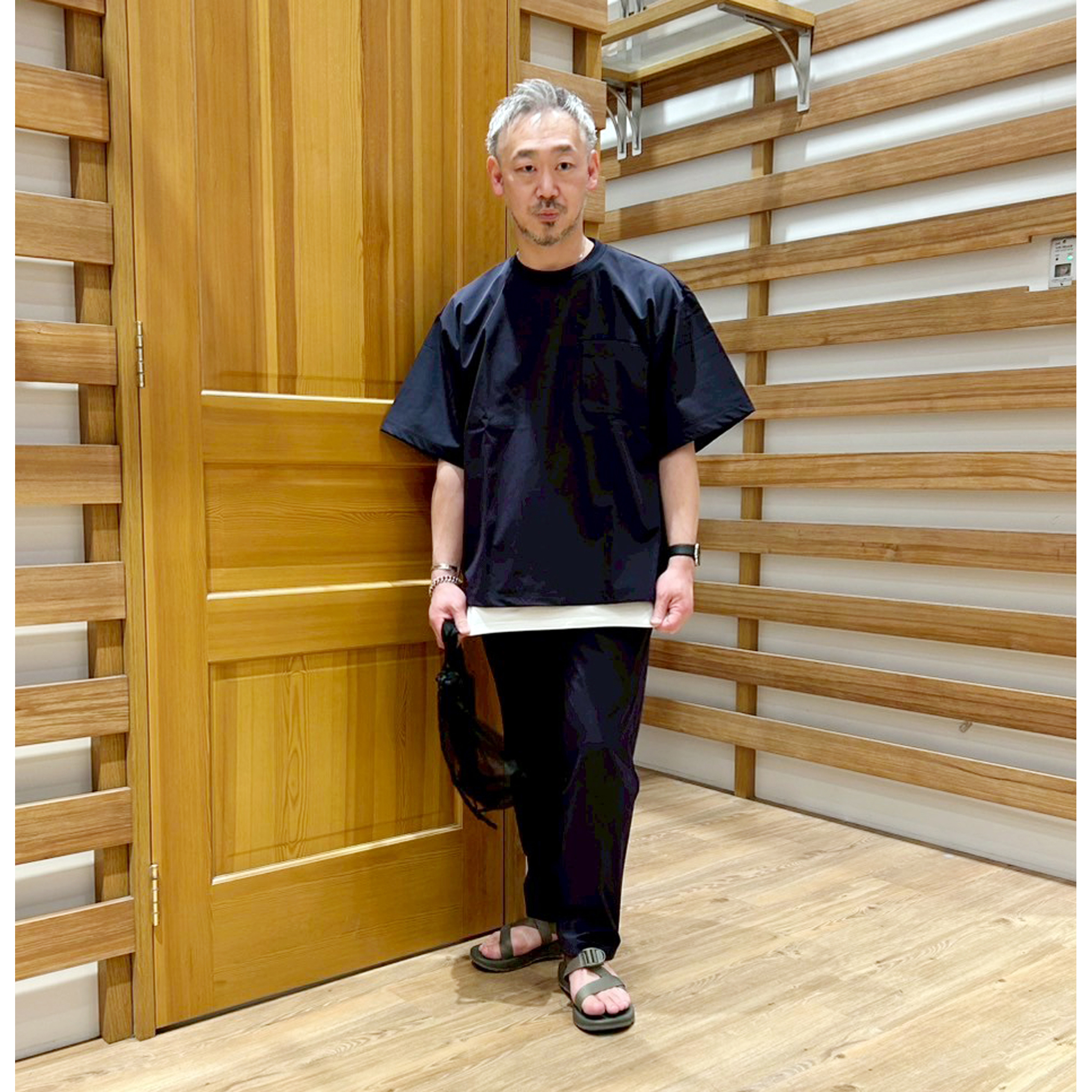 ポイントタッチストレッチ素材セットアップ上下+メッシュバッグ 3点