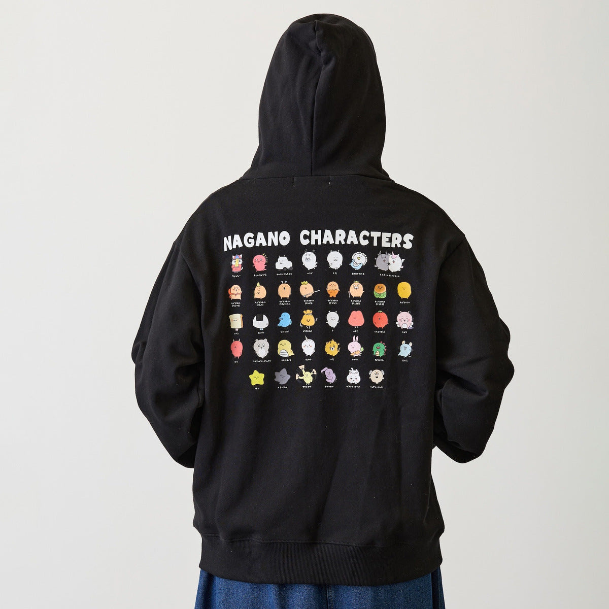 ナガノキャラクターズ ZIPパーカー 集合 ブラック | ナガノ