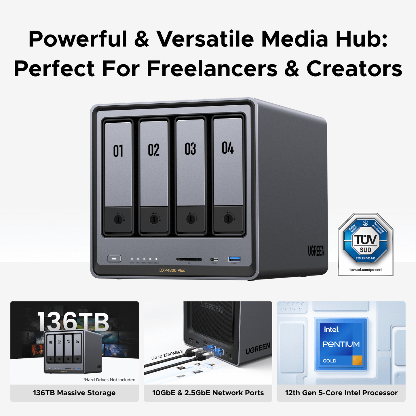 UGREEN NASync DXP4800 Plus | High-Performance 4-Bay NAS – UGREEN