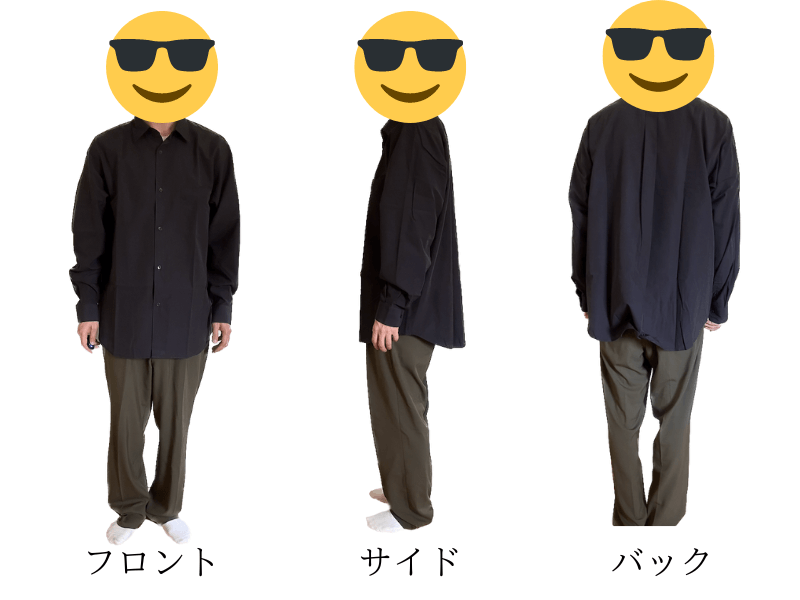 コモリ (COMOLI) シャツ ネイビーのサイズ感】身長別のサイズ感を徹底