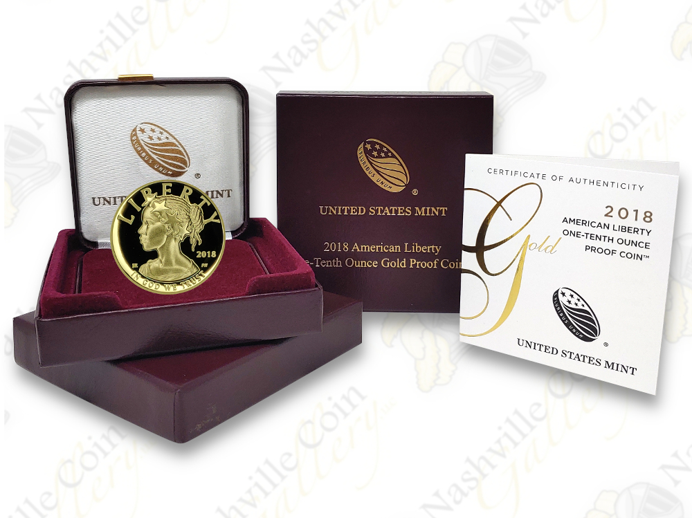 2018-W $10 Gold American Liberty (Box & COA) - SKU #40510