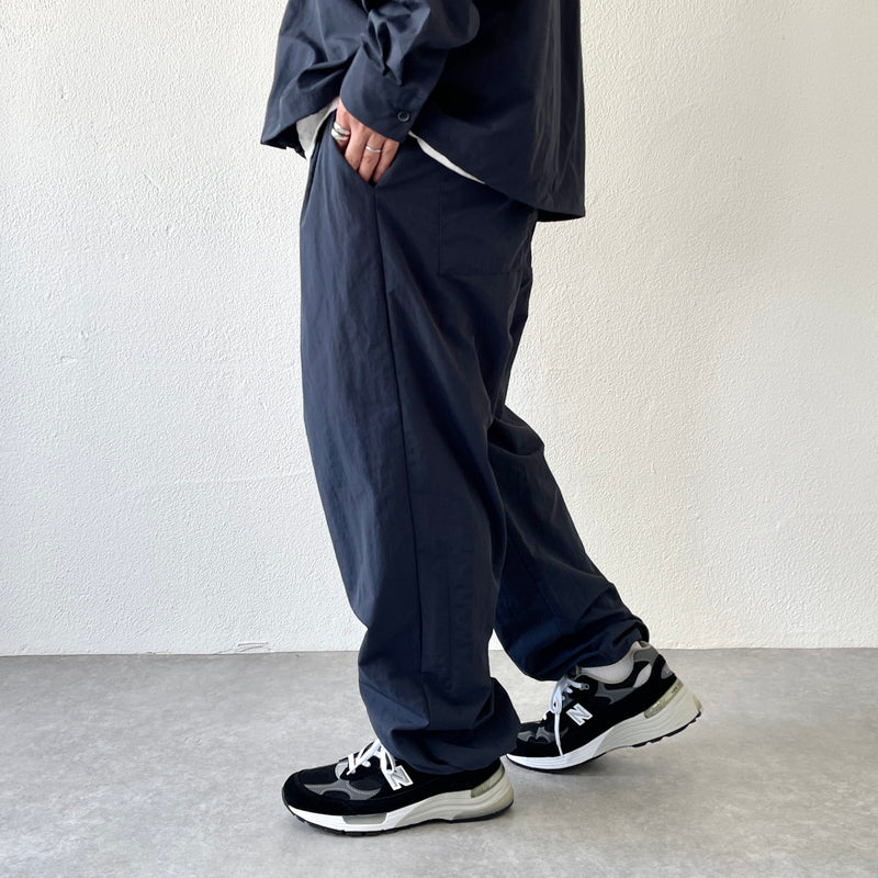 loose silhouette nylon shirt set up / navy（ルーズシルエット