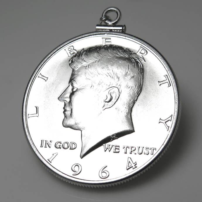 コインペンダント・ケネディ 1964 UNC 銀品位：900/1000 /ハーフダラー