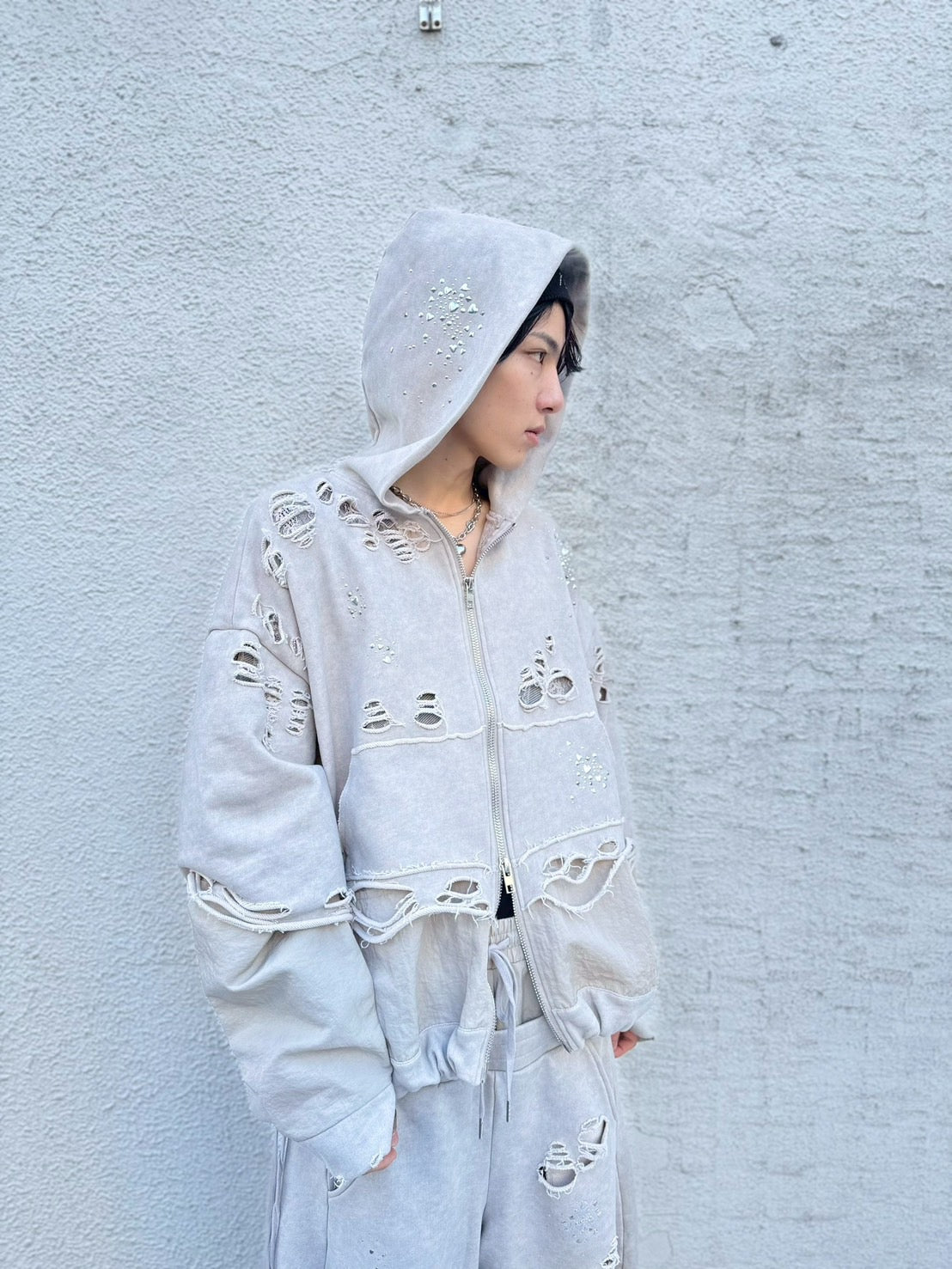 Meteor Crush Hoodie(Beige) – neith.onlinestore